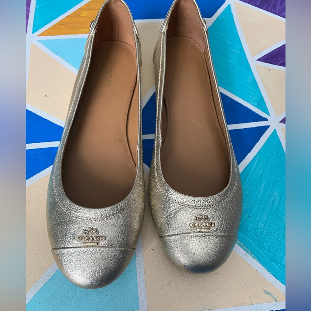 Gold coach flats
